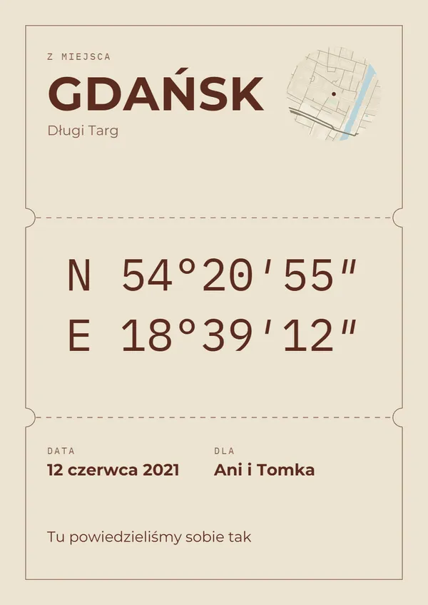 Coordinates poster — Ticket